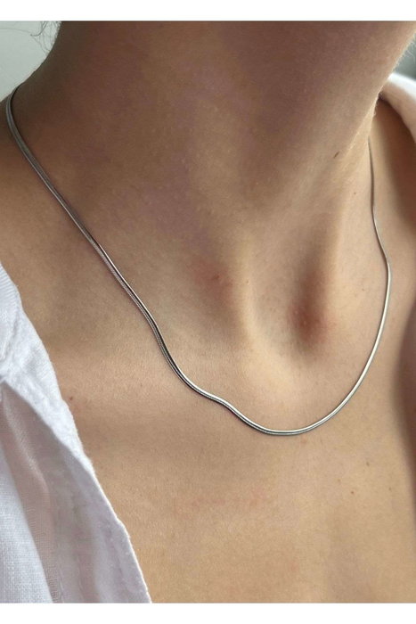 Heliophilia Silver Collar de Acero Plateado de 45 cm